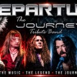 Departure, the premier Journey tribute band, performs live at 37 Main Buford. Promotional concert artwork featuring band members recreating the iconic look and sound of Journey with dramatic stage lighting, classic rock styling, and arena-concert energy. Experience Journey’s greatest hits live near Atlanta.